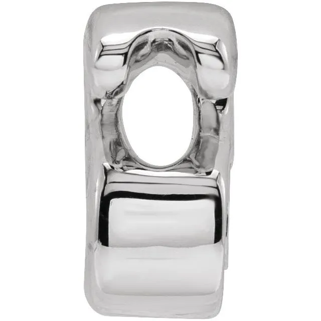 Necklaces TreasureFineJewelers 14K White Gold Block Initial S Slide Pendant