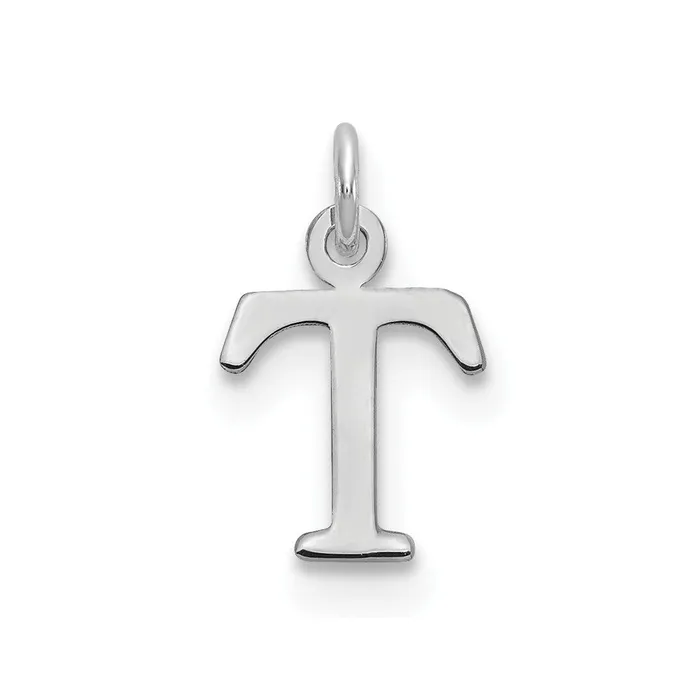 Necklaces TreasureFineJewelers 14k White Gold Cutout Letter T Initial Pendant