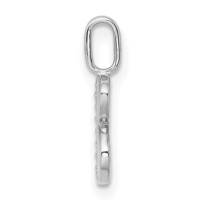Necklaces TreasureFineJewelers 14K White Gold Diamond Letter B Initial Pendant