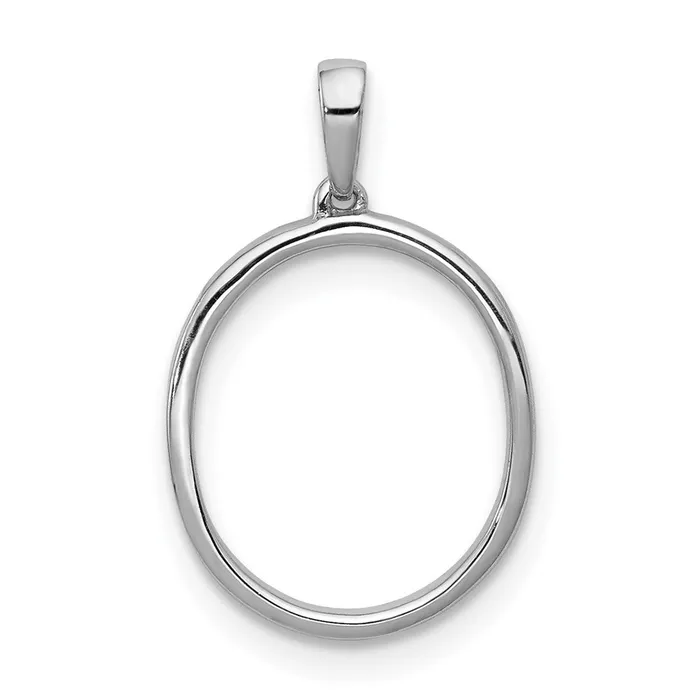 Necklaces TreasureFineJewelers 14K White Gold Diamond Letter O Initial Pendant