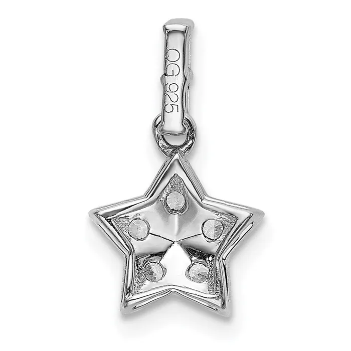 Necklaces TreasureFineJewelers 14k White Gold Diamond Star Pendant