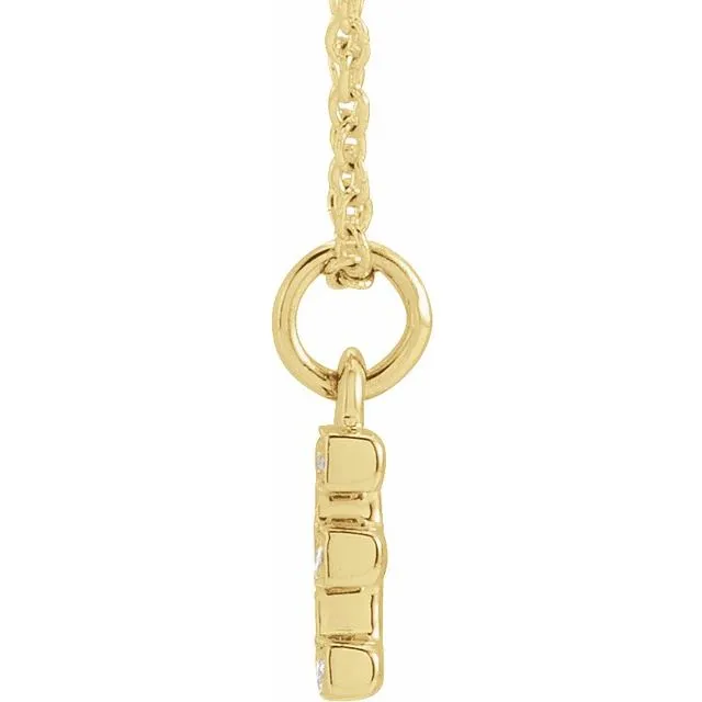 Necklaces TreasureFineJewelers 14K Yellow Gold 04 CTW Natural Diamond Petite Initial E 1618 Necklace