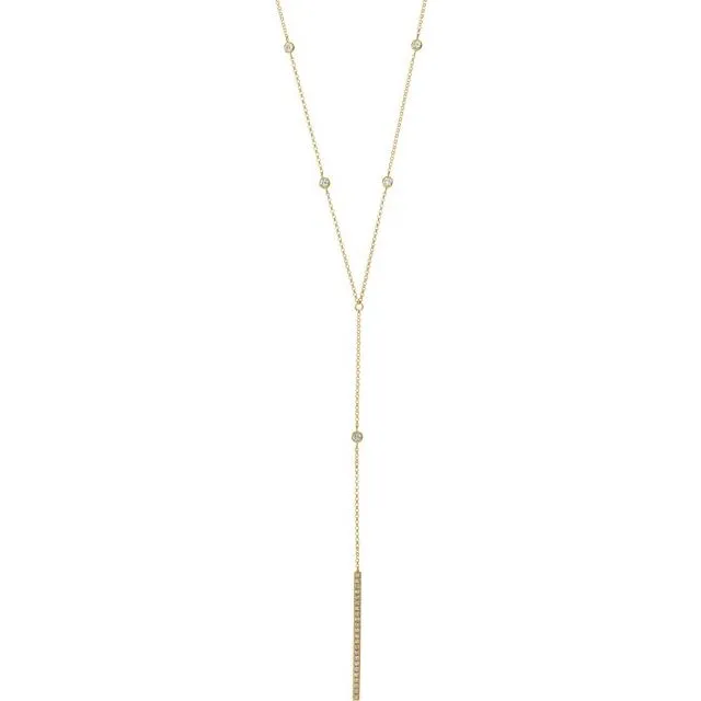 Necklaces TreasureFineJewelers 14K Yellow Gold 13 CTW Natural Diamond Bar Y 1517 Necklace Necklaces TreasureFineJewelers 14K Yellow Gold 13 CTW Natural Diamond Bar Y 1517 Necklace