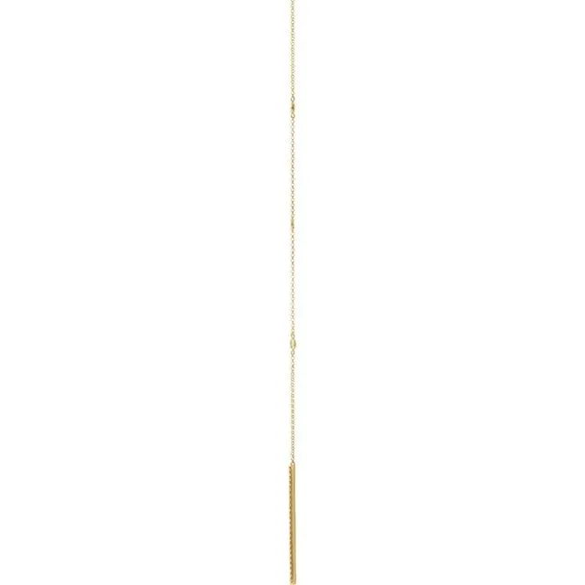 Necklaces TreasureFineJewelers 14K Yellow Gold 13 CTW Natural Diamond Bar Y 1517 Necklace
