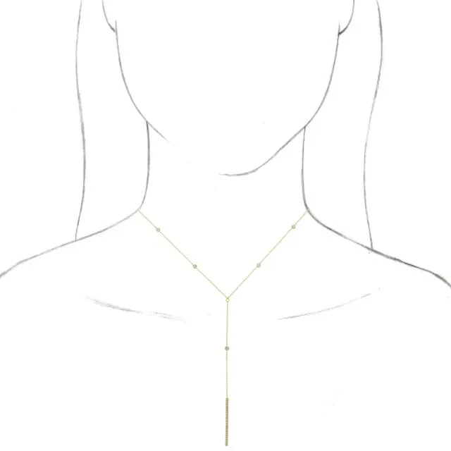 Necklaces TreasureFineJewelers 14K Yellow Gold 13 CTW Natural Diamond Bar Y 1517 Necklace