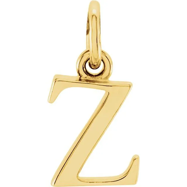 Necklaces TreasureFineJewelers 14K Yellow Gold Lowercase Initial Z Pendant