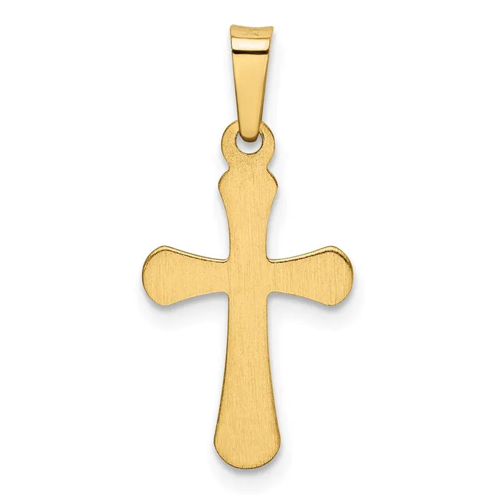 Necklaces TreasureFineJewelers 14k Yellow Gold Polished Rounded Cross Pendant