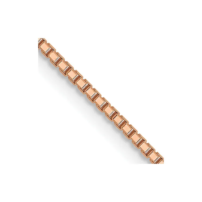 Necklaces TreasureFineJewelers Leslies 14K Rose Gold 1mm Sparkle Octagonal Box Chain Necklaces TreasureFineJewelers Leslies 14K Rose Gold 1mm Sparkle Octagonal Box Chain