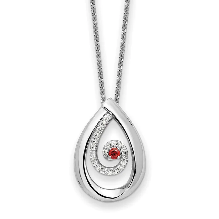Necklaces TreasureFineJewelers Sentimental Expressions Sterling Silver Rhodiumplated Red and Clear CZ In Memory of my Mother 18in Necklace Necklaces TreasureFineJewelers Sentimental Expressions Sterling Silver Rhodiumplated Red and Clear CZ In Memory of my Mother 18in Necklace