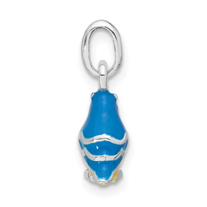 Necklaces TreasureFineJewelers Sterling Silver 3D Enamel Bird Kids Pendant