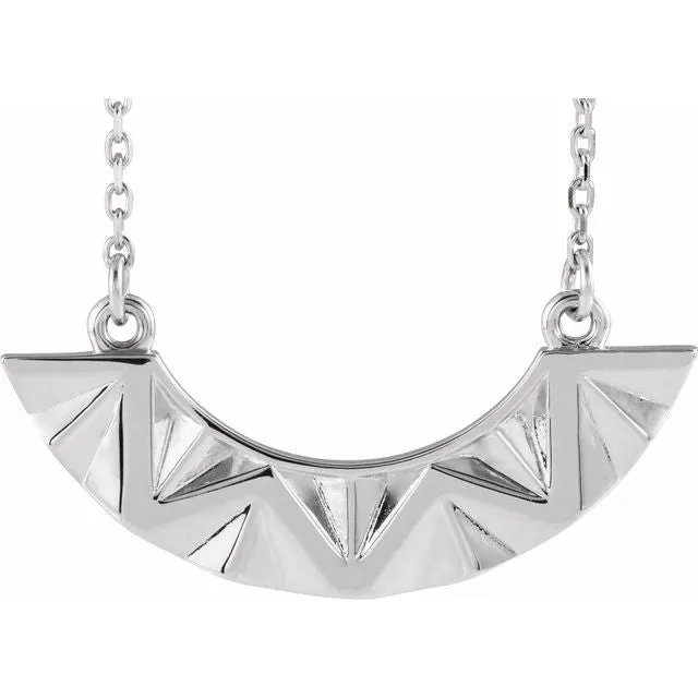 Necklaces TreasureFineJewelers Sterling Silver Curved Bar 1618 Necklace