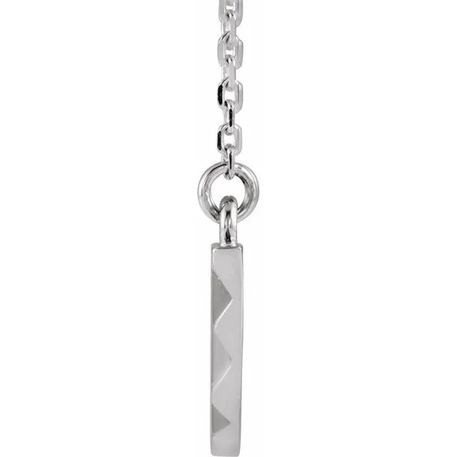Necklaces TreasureFineJewelers Sterling Silver Curved Bar 1618 Necklace