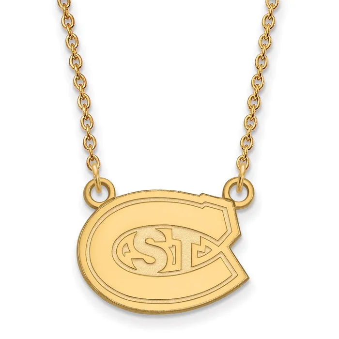 Necklaces TreasureFineJewelers Sterling Silver Goldplated St Cloud State University Small Pendant 18 inch Necklace Necklaces TreasureFineJewelers Sterling Silver Goldplated St Cloud State University Small Pendant 18 inch Necklace
