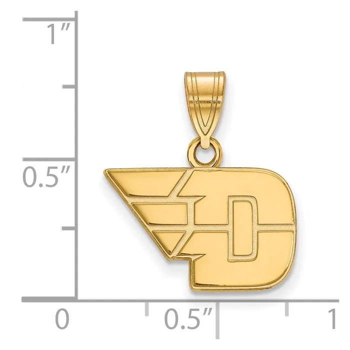 Necklaces TreasureFineJewelers Sterling Silver Goldplated University of Dayton Small Pendant