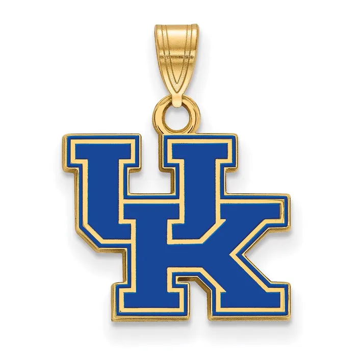 Necklaces TreasureFineJewelers Sterling Silver Goldplated University of Kentucky UK Small Enameled Pendant Necklaces TreasureFineJewelers Sterling Silver Goldplated University of Kentucky UK Small Enameled Pendant