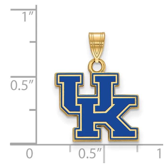 Necklaces TreasureFineJewelers Sterling Silver Goldplated University of Kentucky UK Small Enameled Pendant