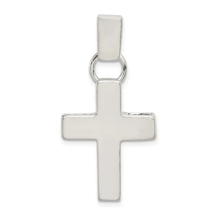 Necklaces TreasureFineJewelers Sterling Silver Hammered Latin Cross Pendant Necklaces TreasureFineJewelers Sterling Silver Hammered Latin Cross Pendant