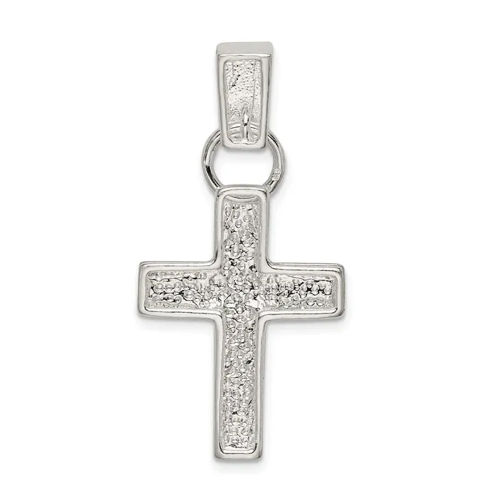 Necklaces TreasureFineJewelers Sterling Silver Hammered Latin Cross Pendant