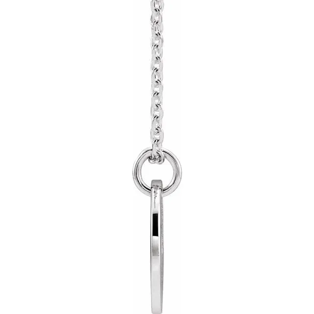 Necklaces TreasureFineJewelers Sterling Silver Initial D 10 mm Disc 1618 Necklace