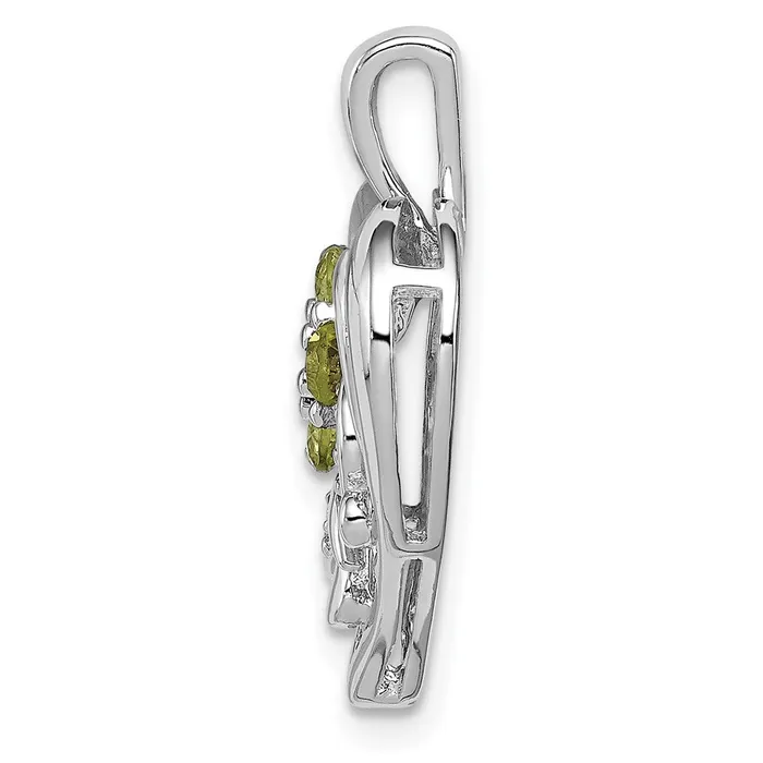Necklaces TreasureFineJewelers Sterling Silver Rhodiumplated Amethyst and Peridot Diamond Pendant