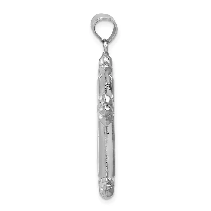 Necklaces TreasureFineJewelers Sterling Silver Rhodiumplated Fleurdelis Cross Pendant