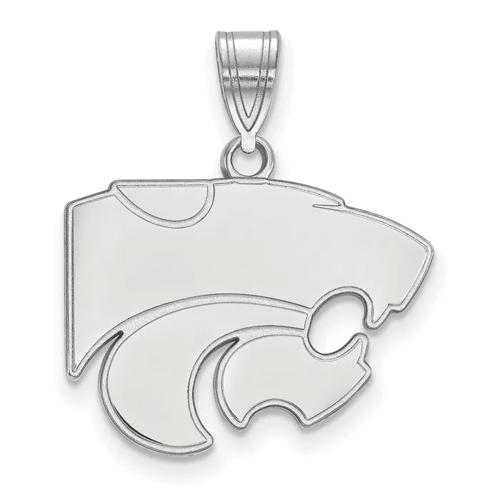 Necklaces TreasureFineJewelers Sterling Silver Rhodiumplated Kansas State University Wildcat Medium Pendant Necklaces TreasureFineJewelers Sterling Silver Rhodiumplated Kansas State University Wildcat Medium Pendant