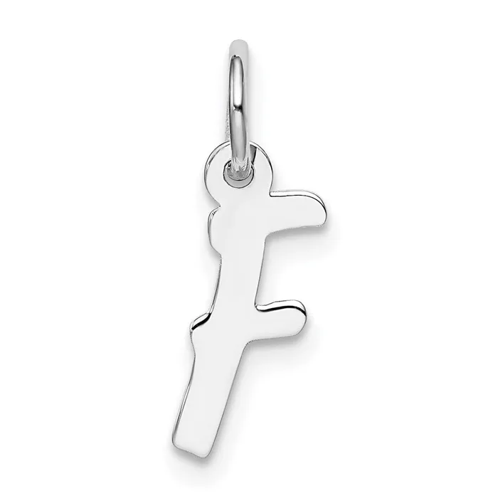 Necklaces TreasureFineJewelers Sterling Silver Rhodiumplated Letter F Initial Charm Necklaces TreasureFineJewelers Sterling Silver Rhodiumplated Letter F Initial Charm