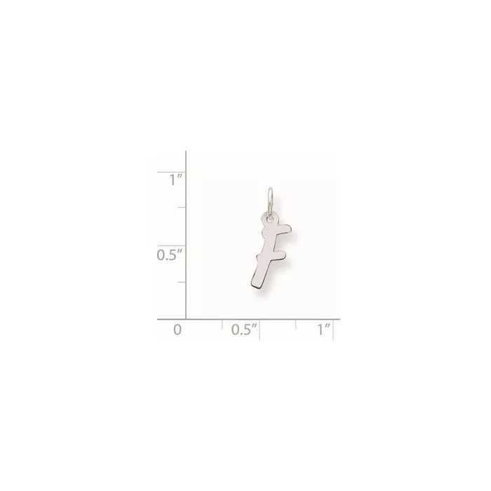 Necklaces TreasureFineJewelers Sterling Silver Rhodiumplated Letter F Initial Charm