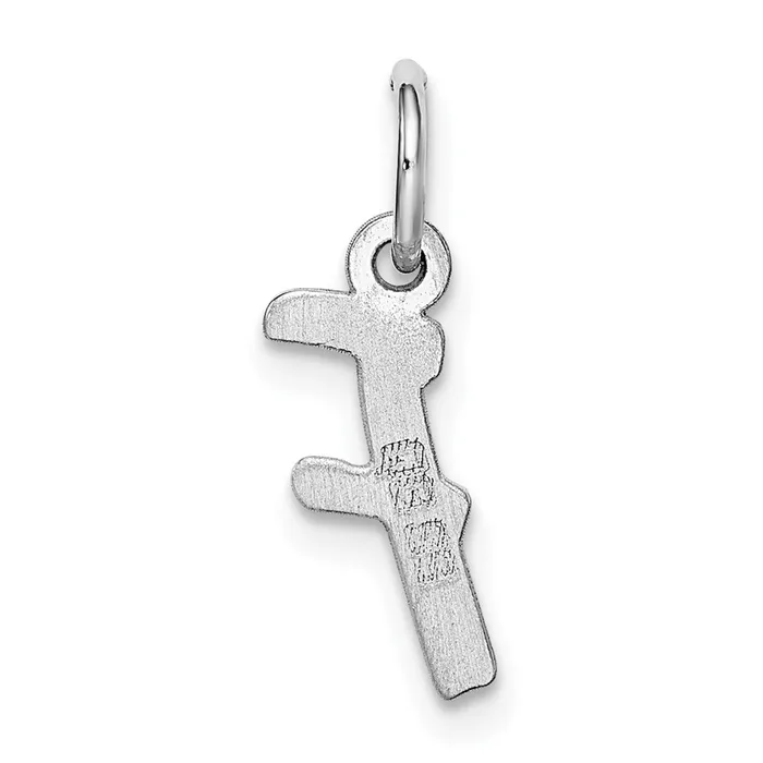Necklaces TreasureFineJewelers Sterling Silver Rhodiumplated Letter F Initial Charm