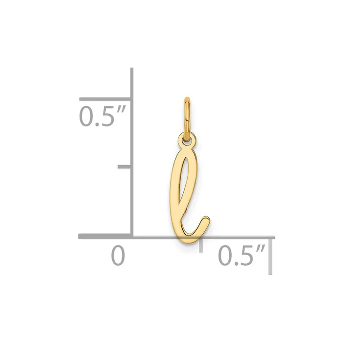 Necklaces TreasureFineJewelers Sterling Silver Rhodiumplated Lower case Letter L Initial Charm