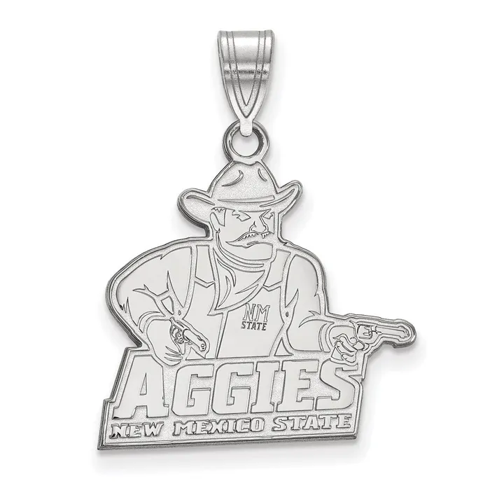 Necklaces TreasureFineJewelers Sterling Silver Rhodiumplated New Mexico State University Aggies Large Pendant Necklaces TreasureFineJewelers Sterling Silver Rhodiumplated New Mexico State University Aggies Large Pendant