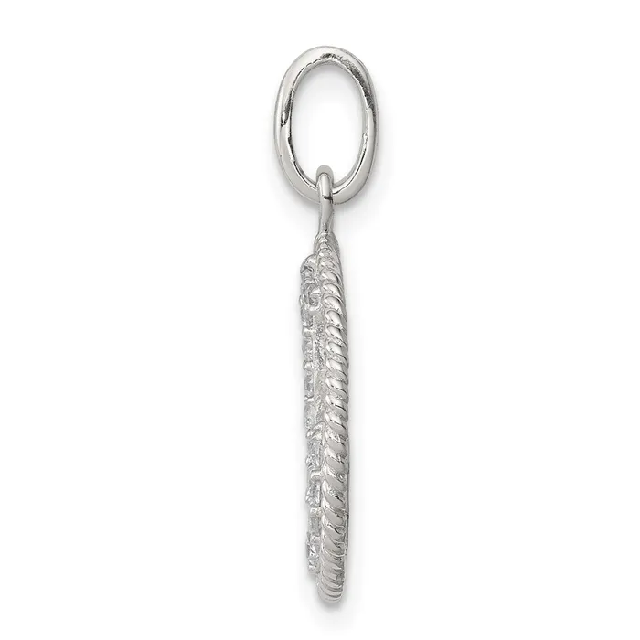 Necklaces TreasureFineJewelers Sterling Silver Rhodiumplated Polished CZ Anchor Pendant