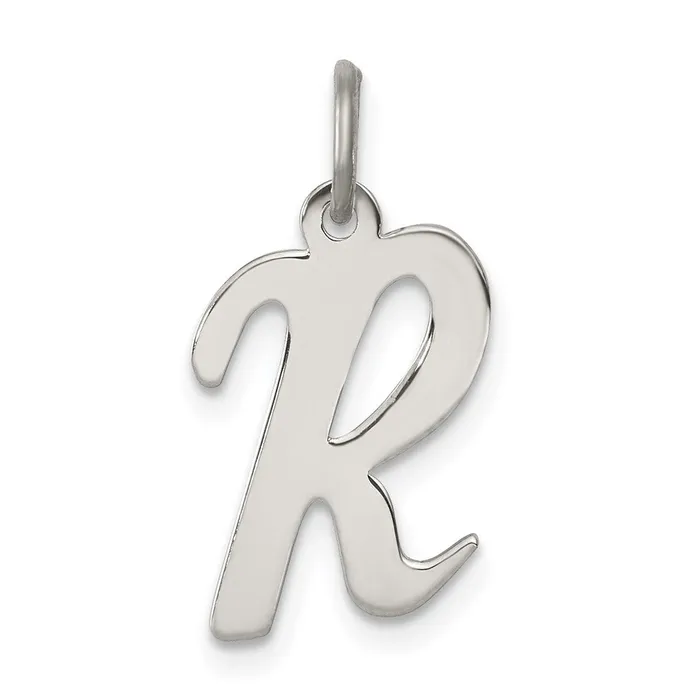 Necklaces TreasureFineJewelers Sterling Silver Rhodiumplated Script Letter R Initial Charm Necklaces TreasureFineJewelers Sterling Silver Rhodiumplated Script Letter R Initial Charm