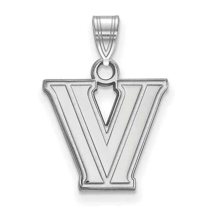 Necklaces TreasureFineJewelers Sterling Silver Rhodiumplated Villanova University Letter V Small Pendant Necklaces TreasureFineJewelers Sterling Silver Rhodiumplated Villanova University Letter V Small Pendant