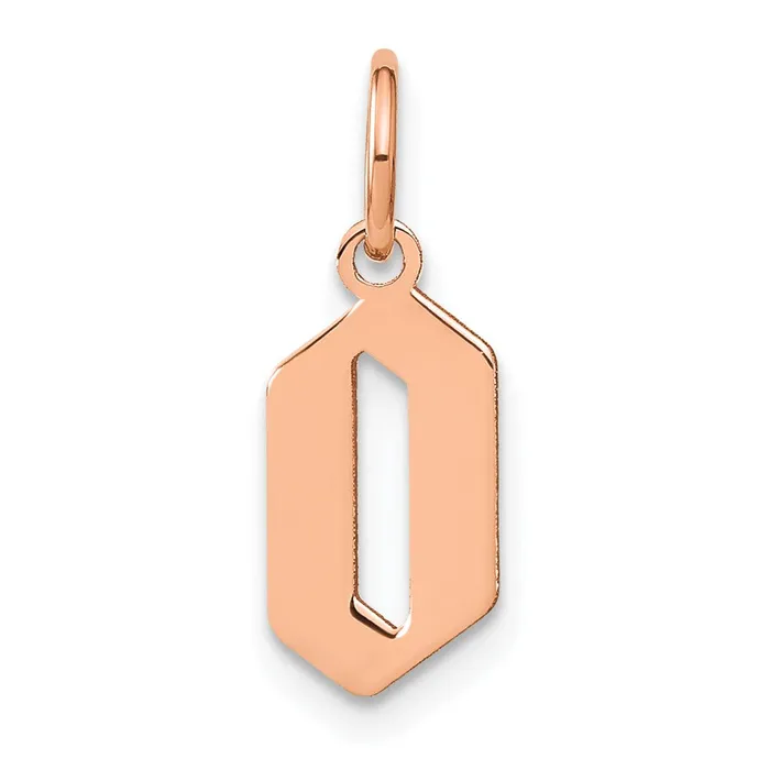 Necklaces TreasureFineJewelers Sterling Silver Roseplated Letter O Initial Pendant Necklaces TreasureFineJewelers Sterling Silver Roseplated Letter O Initial Pendant