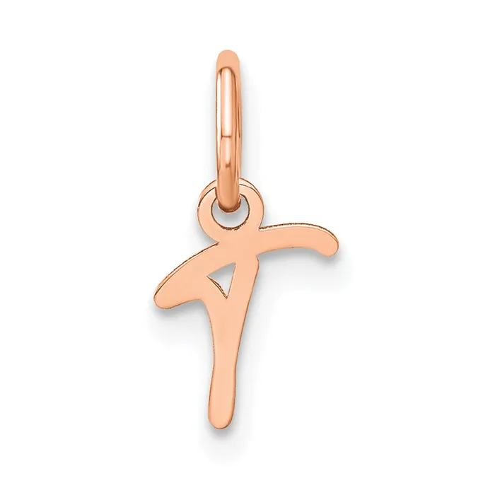 Necklaces TreasureFineJewelers Sterling Silver Roseplated Upper case Letter T Initial Charm Necklaces TreasureFineJewelers Sterling Silver Roseplated Upper case Letter T Initial Charm