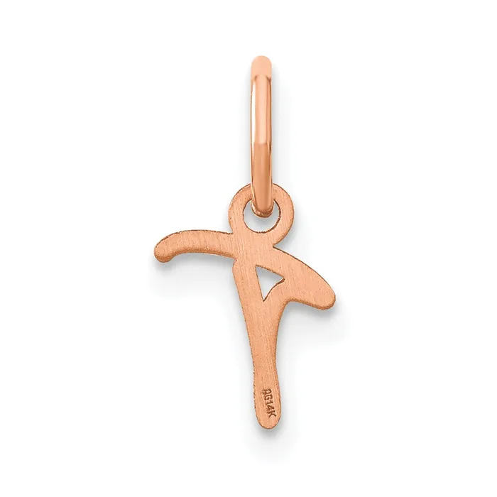 Necklaces TreasureFineJewelers Sterling Silver Roseplated Upper case Letter T Initial Charm