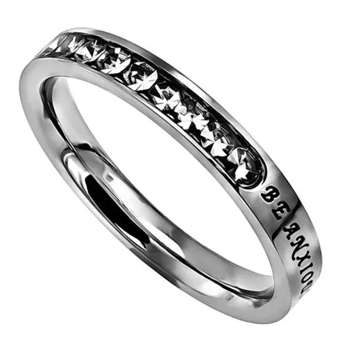 North Arrow Shop Rings Christian Ring For Women Philippians 46 BE ANXIOUS FOR NOTHING Bible Verse Stainless Steel Princess Cut CZ Stones North Arrow Shop Rings Christian Ring For Women Philippians 46 BE ANXIOUS FOR NOTHING Bible Verse Stainless Steel Princess Cut CZ Stones