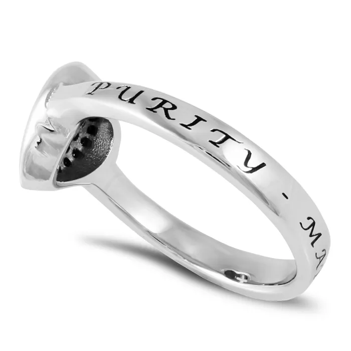 North Arrow Shop Rings MATTHEW 58 Ring with Bible Verse Heart and Lock in Stainless Steel North Arrow Shop Rings MATTHEW 58 Ring with Bible Verse Heart and Lock in Stainless Steel