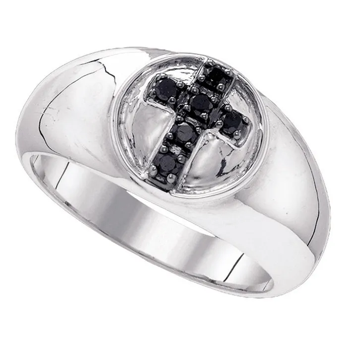 North Arrow Shop Rings sterling silver black color enhanced diamond cross christian fashion band ring 14 cttw83591 North Arrow Shop Rings sterling silver black color enhanced diamond cross christian fashion band ring 14 cttw83591