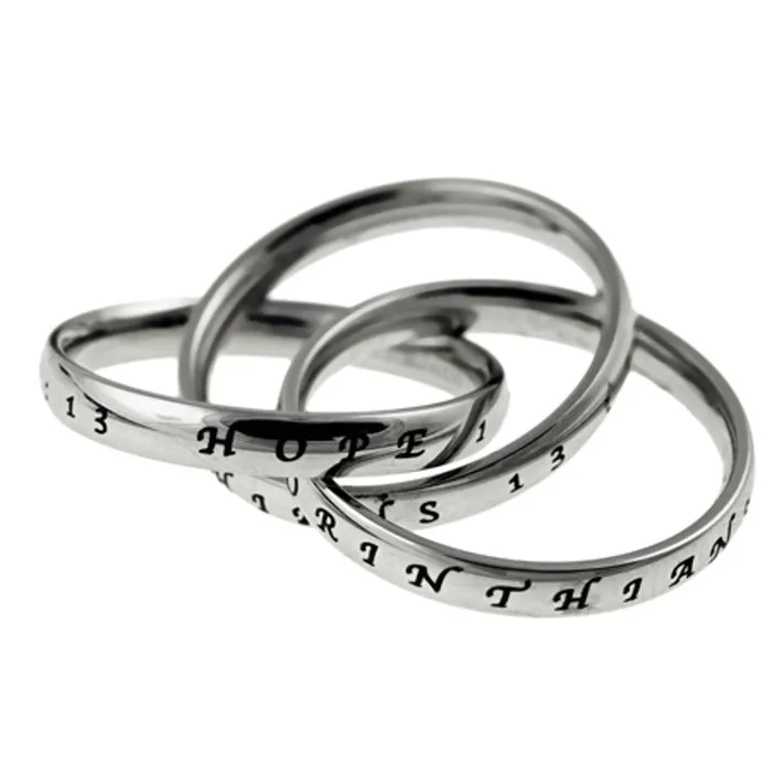 North Arrow Shop Rings Triple Band Ring 1 CORINTHIANS 1313 Promise Stainless Steel Jewelry North Arrow Shop Rings Triple Band Ring 1 CORINTHIANS 1313 Promise Stainless Steel Jewelry
