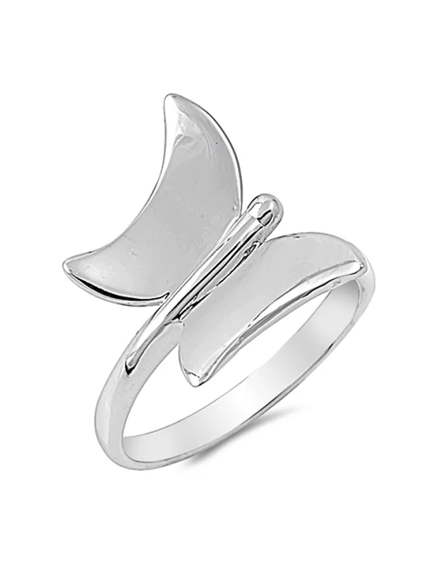 North Arrow Shop Sleek Butterfly Ring Rhodium Plated Christian Inspired Jewelry Rings North Arrow Shop Sleek Butterfly Ring Rhodium Plated Christian Inspired Jewelry Rings