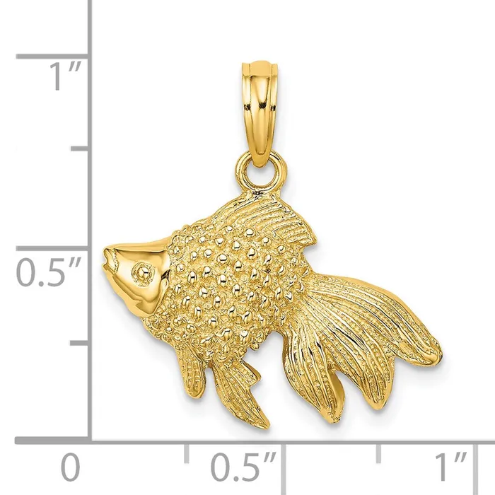 PreStyled Sets 14K White Gold Textured Gold Fish Charm TreasureFineJewelers