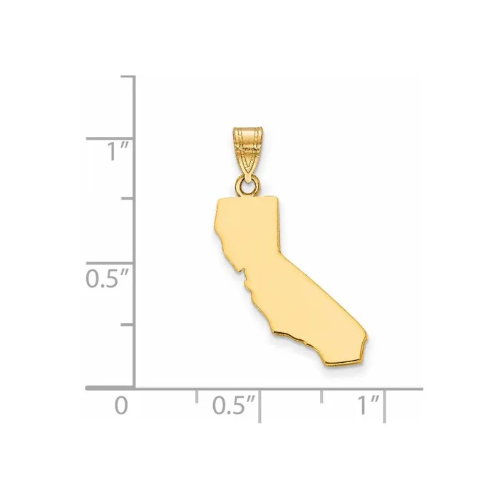 PreStyled Sets 14k Yellow Gold California State Pendant TreasureFineJewelers