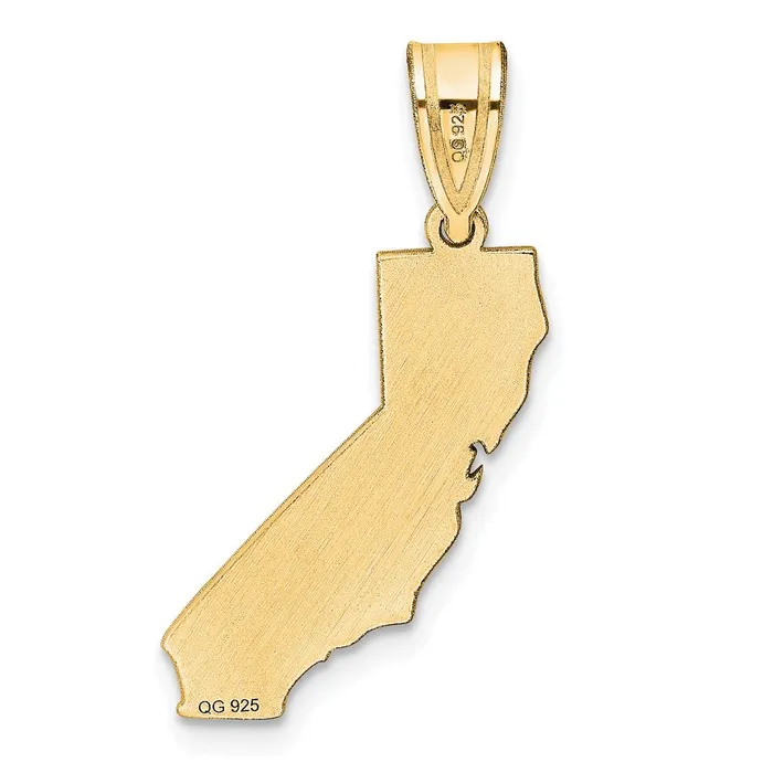 PreStyled Sets 14k Yellow Gold California State Pendant TreasureFineJewelers