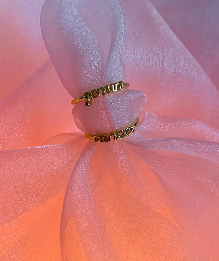 PreStyled Sets Morena and Proud Gold Zodiac Rings