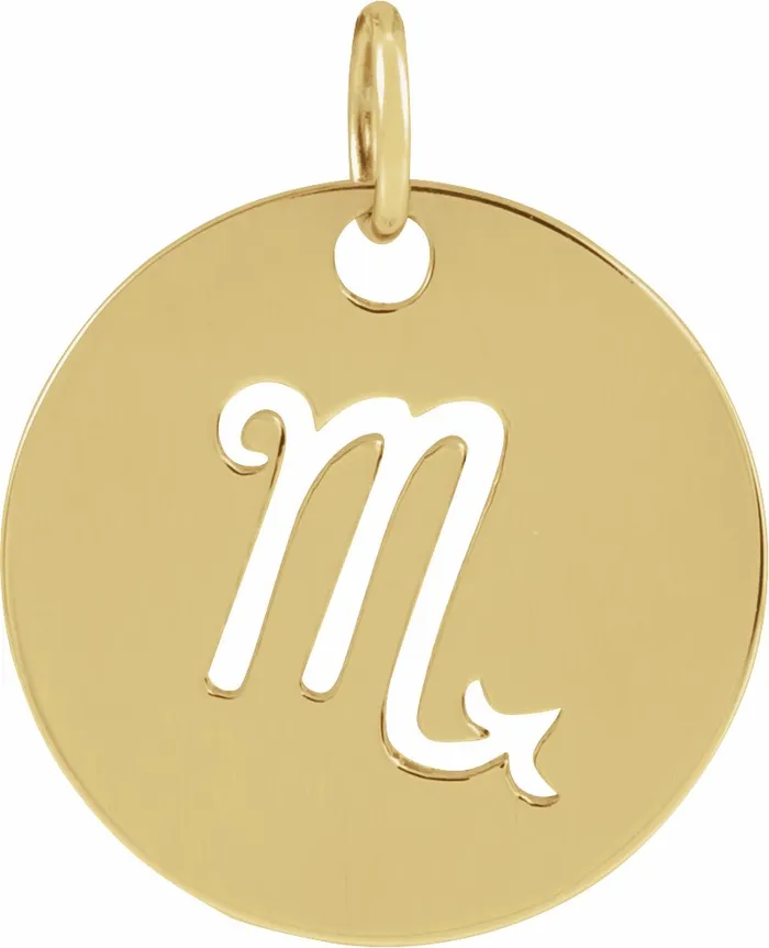 PreStyled Sets TreasureFineJewelers 14K Yellow Gold 165 mm Scorpio Zodiac Disc Pendant PreStyled Sets TreasureFineJewelers 14K Yellow Gold 165 mm Scorpio Zodiac Disc Pendant