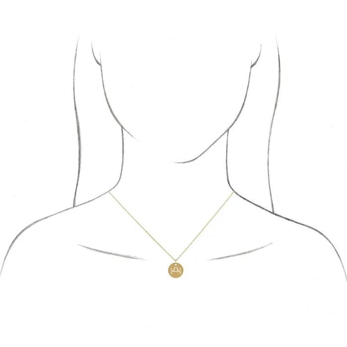 PreStyled Sets TreasureFineJewelers 14K Yellow Gold 165 mm Scorpio Zodiac Disc Pendant