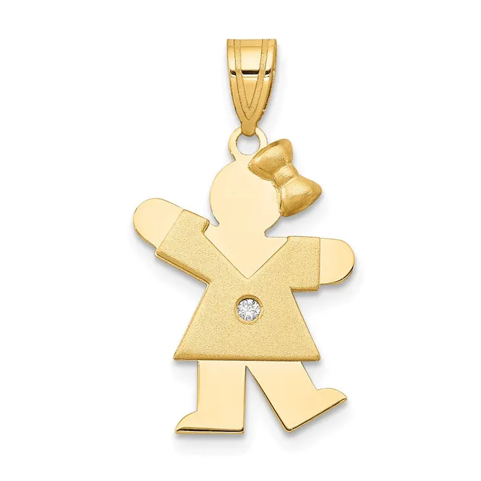 PreStyled Sets TreasureFineJewelers 14k Yellow Gold AAA Diamond Kid Pendant PreStyled Sets TreasureFineJewelers 14k Yellow Gold AAA Diamond Kid Pendant