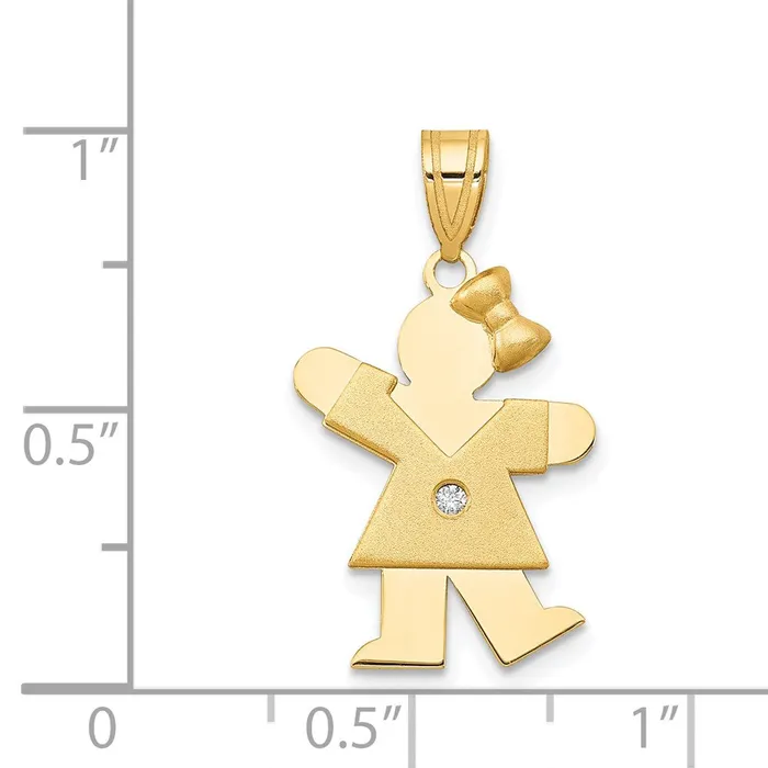 PreStyled Sets TreasureFineJewelers 14k Yellow Gold AAA Diamond Kid Pendant